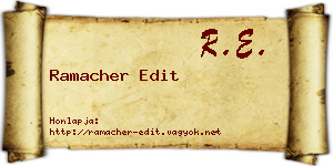 Ramacher Edit névjegykártya